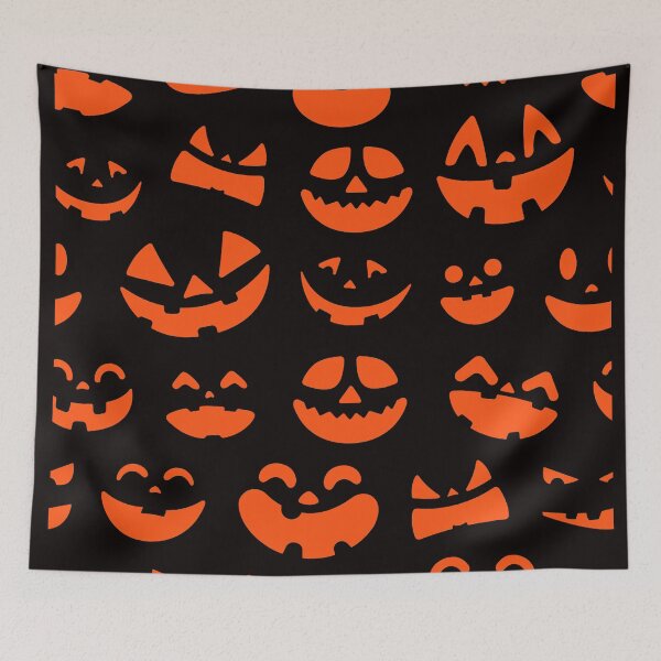 Item preview, Halloween Pumpkin Faces Orange - Jack O Lantern designed and sold by WearWolfDesigns.
