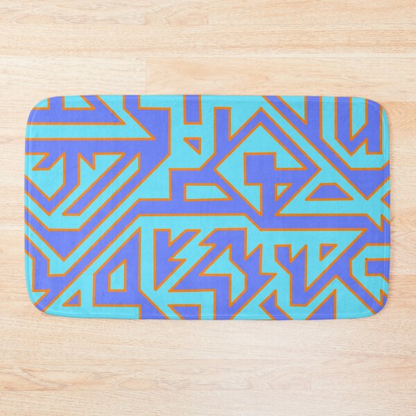 Item preview, Abstract Pattern Piece in blue, cyan and orange designed and sold by nathanielmeeart.