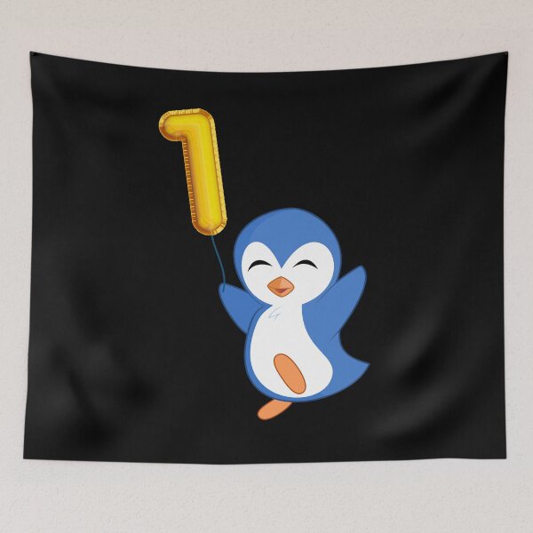 Artikelvorschau, Pinguin mit Luftballons Alles Gute zum 1. Geburtstag entworfen und verkauft von SunfullyYours.