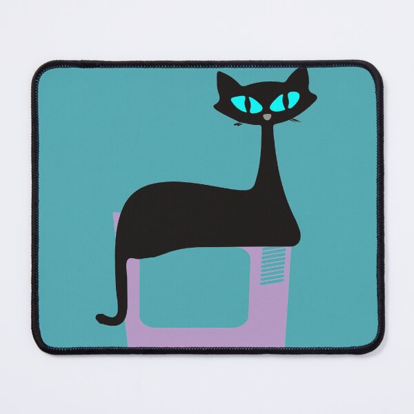 Item preview, Mid Century Cat Lying on a Retro Telly designed and sold by LisWilliams.
