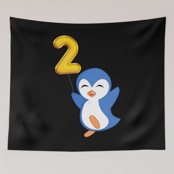 Item preview, Penguin with Balloons Happy 2nd Birthday designed and sold by SunfullyYours.