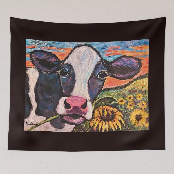 Item preview, Sunflower Cow Sunset  designed and sold by SweetPeaArt.