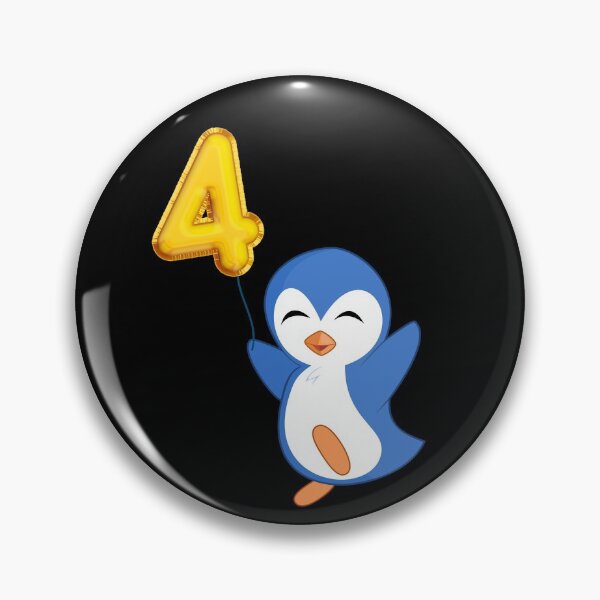 Item preview, Penguin with Balloons Happy 4th Birthday designed and sold by SunfullyYours.