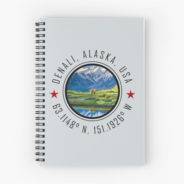 Item preview, Denali Alaska Graphic with Global Coordinates designed and sold by CustomTravelArt.
