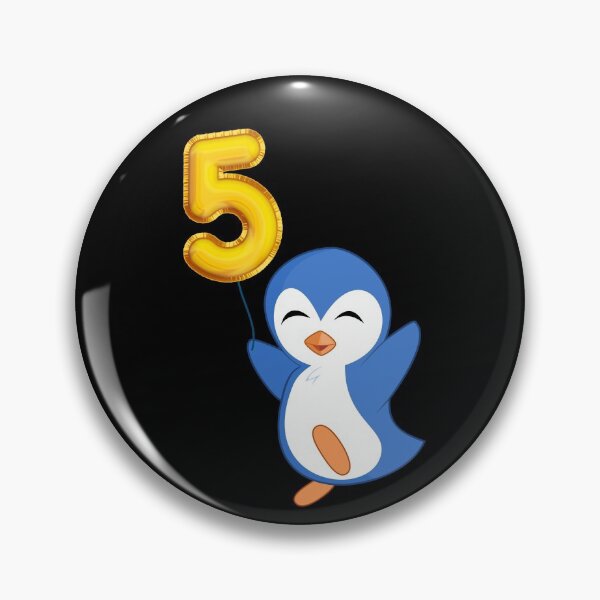 Item preview, Penguin with Balloons Happy 5th Birthday designed and sold by SunfullyYours.