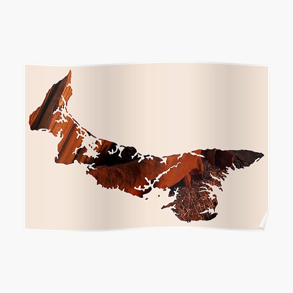 "Sunset and Sandstone at Panmure Island, PEI Map" Poster by WuisaOutdoors Redbubble