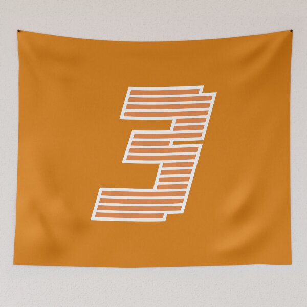 Item preview, 3 Driver Number (Outline/Orange BG) designed and sold by FilipeFerreira.
