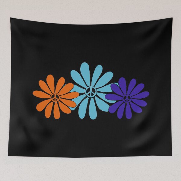 Item preview, Hippie Flower Power Peace Sign Orange Aqua Purple designed and sold by Swigalicious.