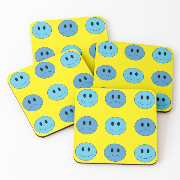 Item preview, Happy Sad Faces Blue Pattern designed and sold by BlueOrDie.