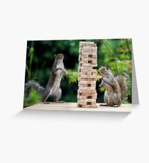 Squirrelisimo jenga peril Greeting Card
