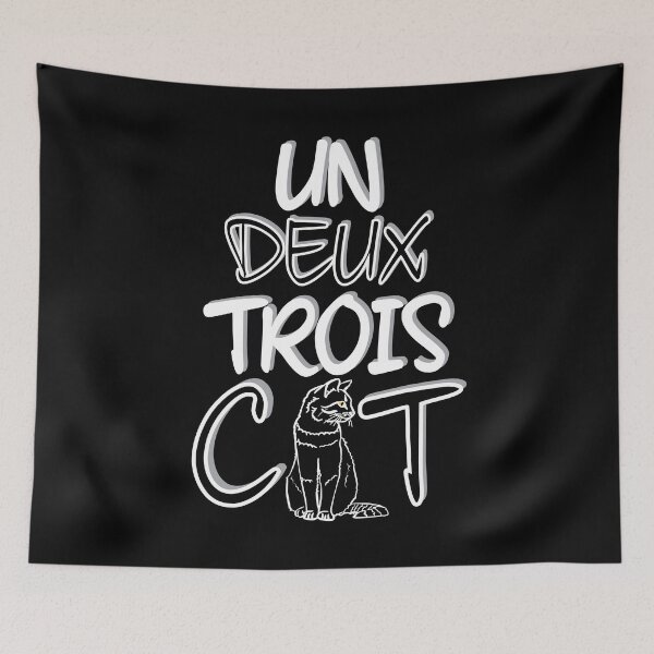 Item preview, Un Deux Trois Cat - Funny French designed and sold by TheInkElephant.