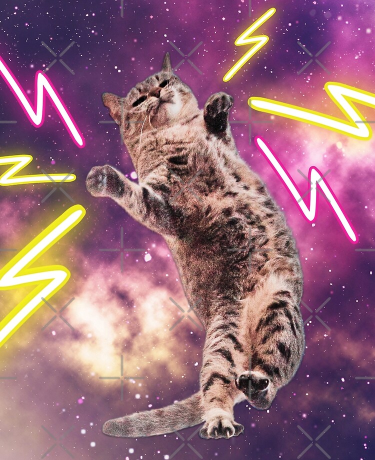 Neon Cat Lightning Bolt