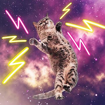 Neon Cat Lightning Bolt Leggings for Sale by Schka