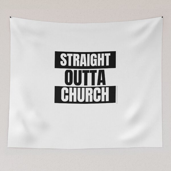 Item preview, Straight. Out ta Church - Black and White designed and sold by RedSparkle.