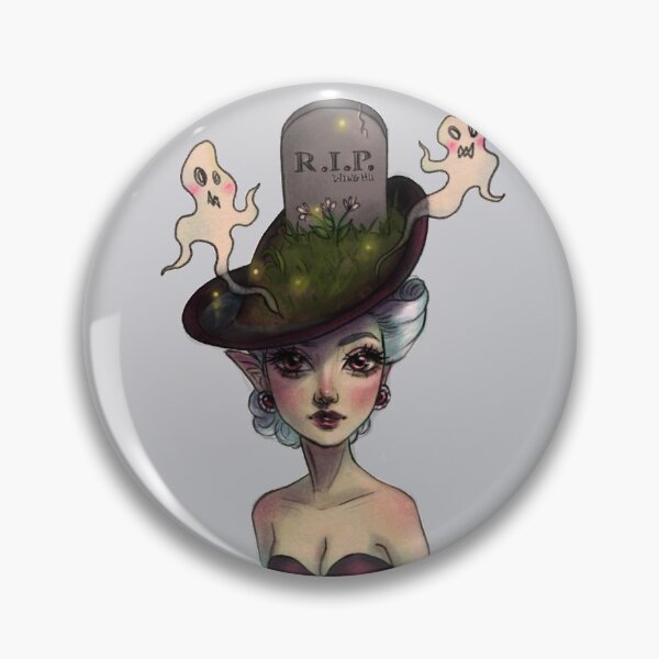 Item preview, RIP Hat Cute Ghosts Gravestone Millinery Halloween Portrait designed and sold by Jenna Wing-Hu.