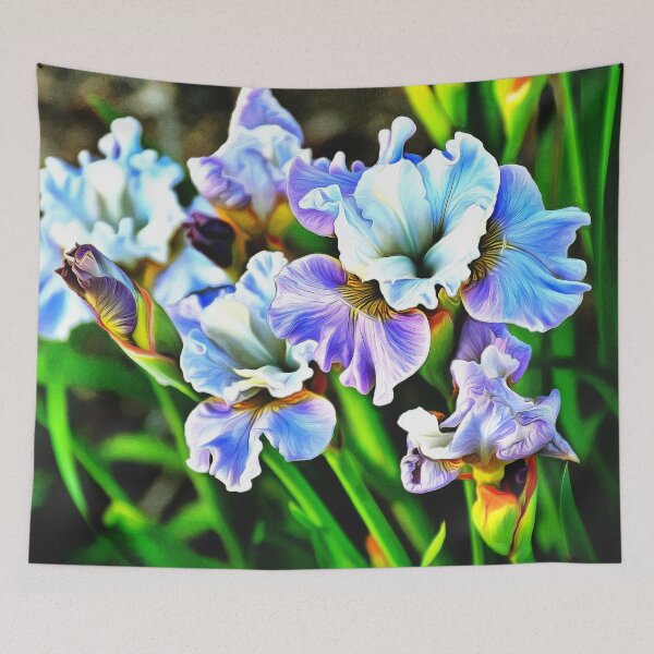 Item preview, Painterly Purple and Cream Iris  designed and sold by SeaChangeDesign.