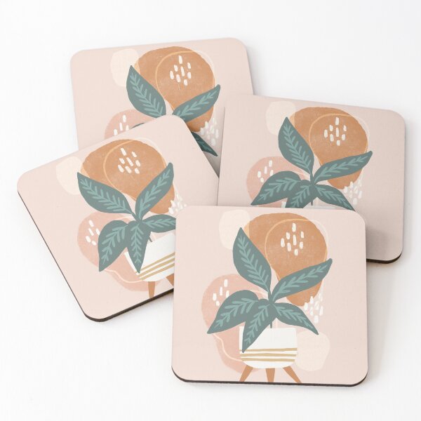 Item preview, House Plant on Blush Pink designed and sold by latheandquill.