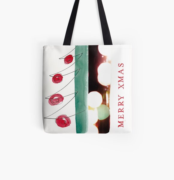 Merry XMAS Allover-Print Tote Bag