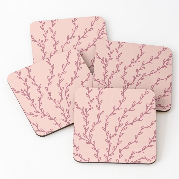 Item preview, Mauve on Pink Tree Branch Leaves designed and sold by passionatelyem.