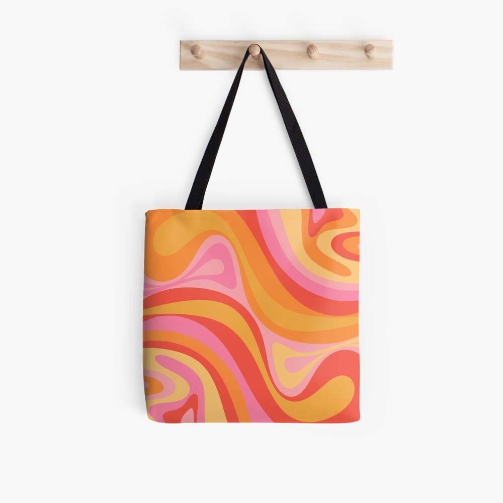 Abstract art tote bag in orange, purple, and yellow – Carnival of Gifts