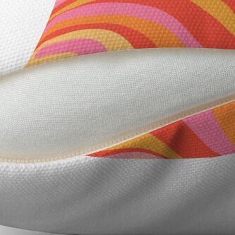 Alternate view of New Groove Retro Swirl Abstract Pattern Pink Orange Yellow Throw Pillow