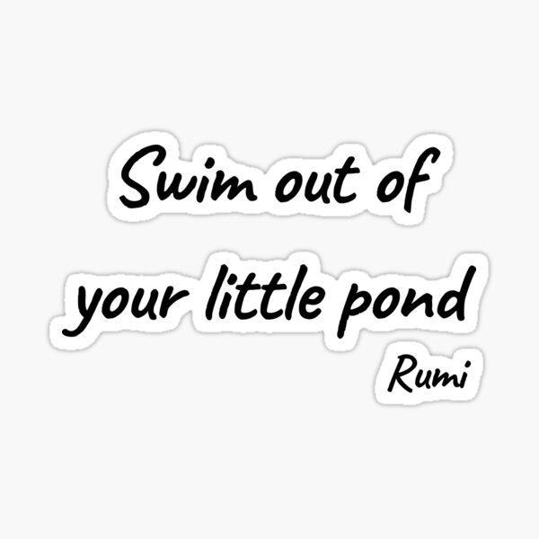 Swim out of your little pond,Rumi Quotes Sticker