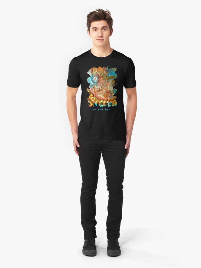 Alternate view of COOL STEAMPUNK - TICK TOCK TICK Slim Fit T-Shirt