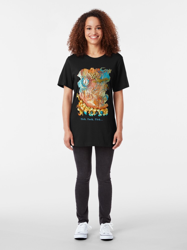 Alternate view of COOL STEAMPUNK - TICK TOCK TICK Slim Fit T-Shirt