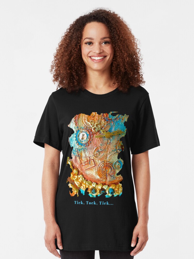 Alternate view of COOL STEAMPUNK - TICK TOCK TICK Slim Fit T-Shirt