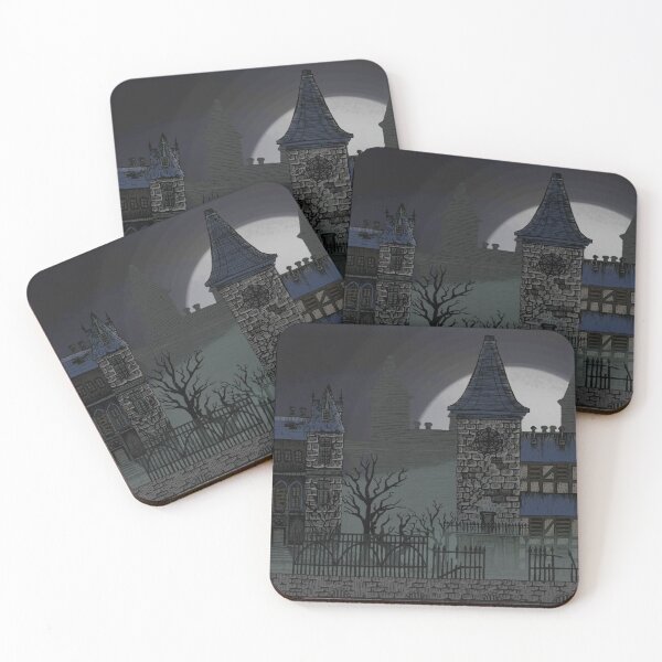 Item preview, Scary Halloween Mansion Cityscape | Blades In The Dark Fanart | Six Towers | Art by Bradley Owens designed and sold by wavelengthss.