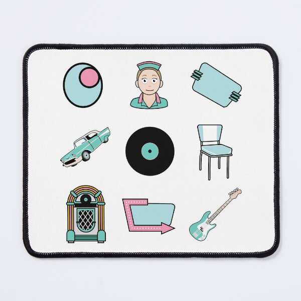 Item preview, Icons of the 1950s Americana Diner Retro Era Sticker Pack #1 of 2 Journals Diaries Scrapbooking Sticker Books  designed and sold by Hanlar.