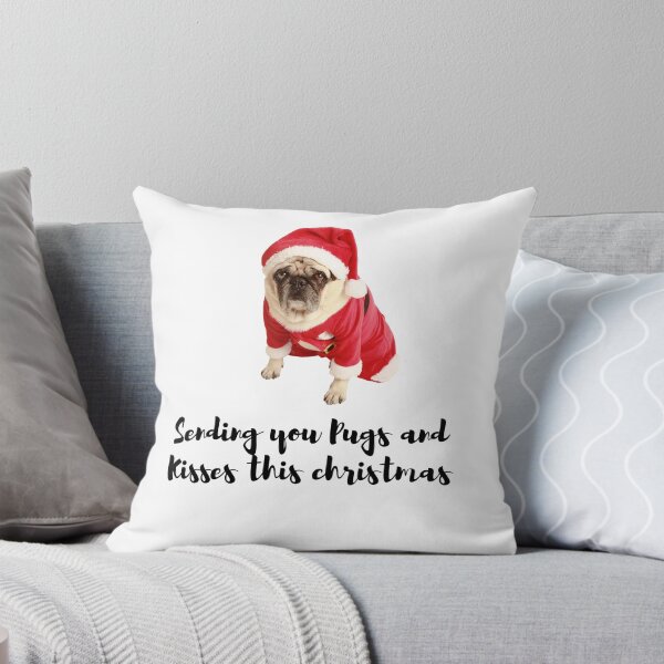 Item preview, Sending you pugs and kisses this Christmas - A cute christmas design for pug lovers designed and sold by Doggymadness.
