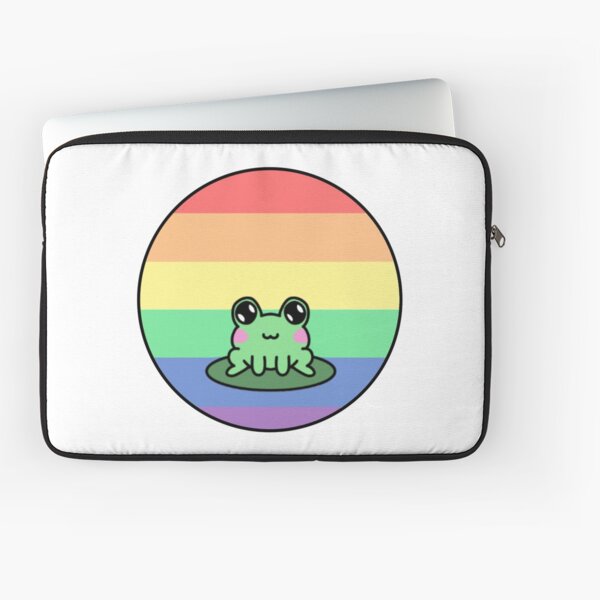 Cute Gay Pride Frog Laptop Sleeve