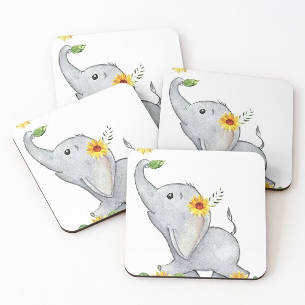Item preview, Elephant Baby With Flower stickers    Buy any 4 and get 25% off.    Buy any 10 and get 50% off.  designed and sold by lduke47.