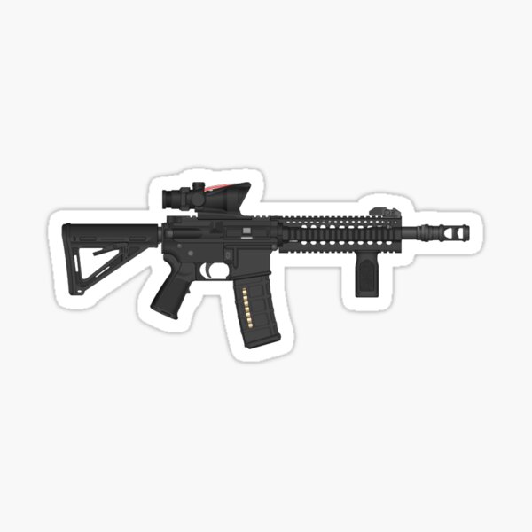 Vista previa del artículo con la obra «Pegatina MK18 AR15 M4», diseñado y vendido por CarsNStuff.
