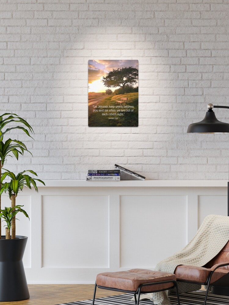 Thumbnail 1 of 4, Metal Print, Genesis 31:49 designed and sold by Paper Bee Gift Shop.