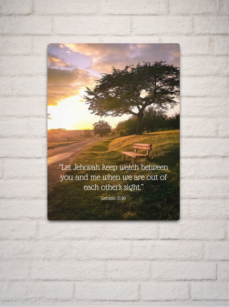 Metal Print, Genesis 31:49 designed and sold by Paper Bee Gift Shop