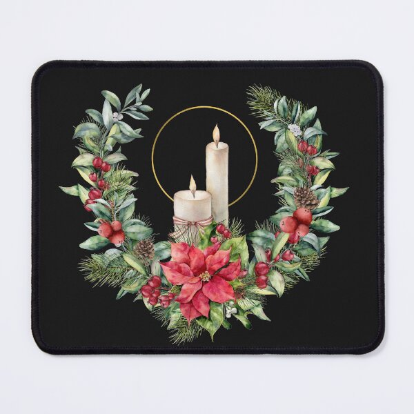 Item preview, Edwardian Watercolor Candle Wreath designed and sold by Starlett Designs.