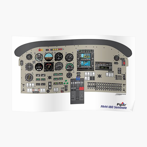 Piper PA44 Seminole panel Poster