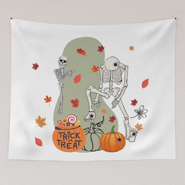 Item preview, Skeleton Trick Or Treating Pattern For Halloween Fans - Cute Halloween designed and sold by Vero De.