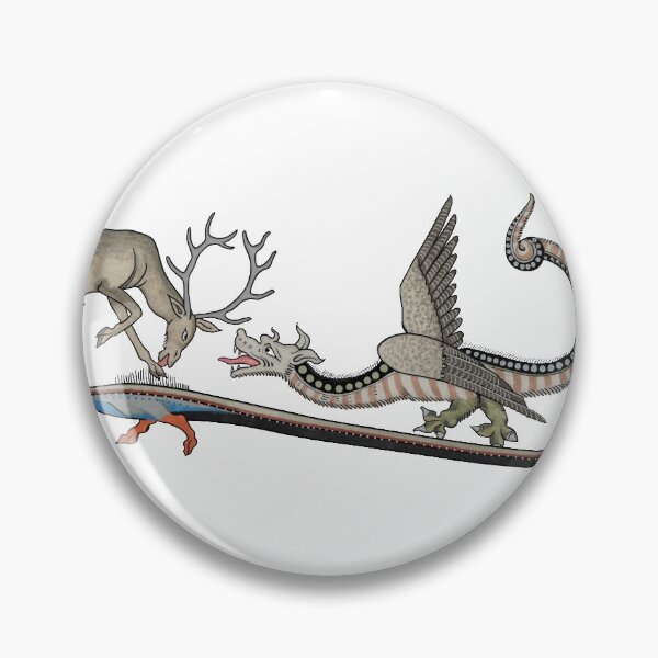 Item preview, Medieval Dragon fighting a Stag designed and sold by ebrawne.