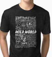 WILD WORLD - SONG TITLES (DARK) Tri-blend T-Shirt