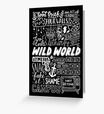 WILD WORLD - SONG TITLES (DARK) Greeting Card