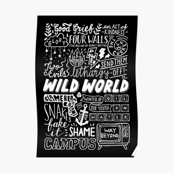 WILD WORLD - SONG TITLES (DARK) Poster