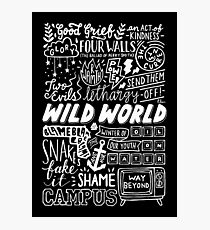 WILD WORLD - SONG TITLES (DARK) Photographic Print