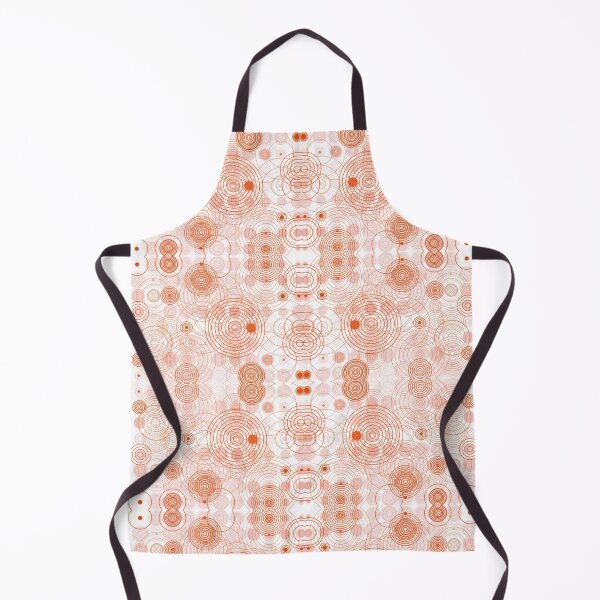 Item preview, Concentric Circles Dots Mirrored Digital Art Repeating Motif Pattern Warm Colours Peach Orange Monochrome On White designed and sold by H3designs.