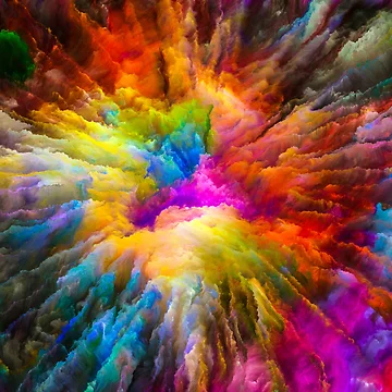 Artwork thumbnail, Fantasy Color explosion Powder Paint explodes. by Abstractdiva