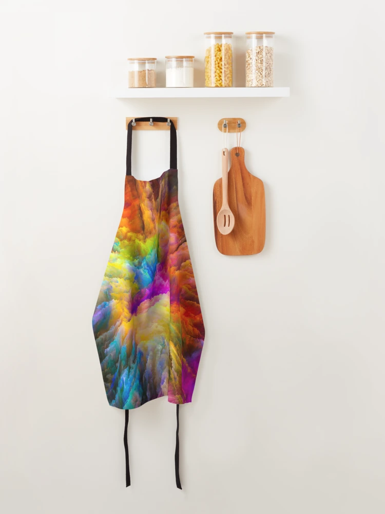Thumbnail 4 of 6, Apron, Fantasy Color explosion Powder Paint explodes. designed and sold by Abstractdiva.