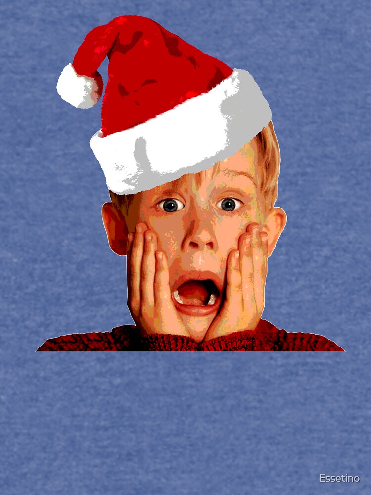 Discover Home Alone Santa Hat T-Shirt: Macaulay Culkin Christmas Holiday Lightweight Sweatshirt