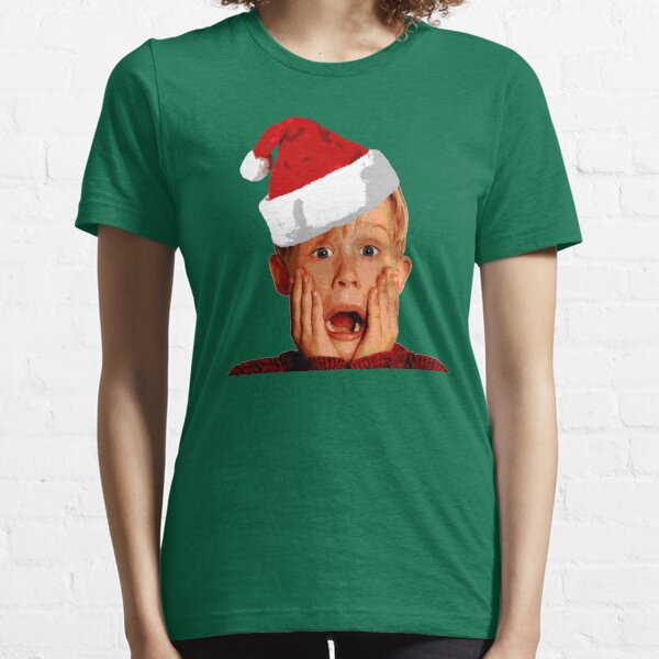 Home Alone Santa Hat T-Shirt: Macaulay Culkin Christmas Holiday Essential T-Shirt